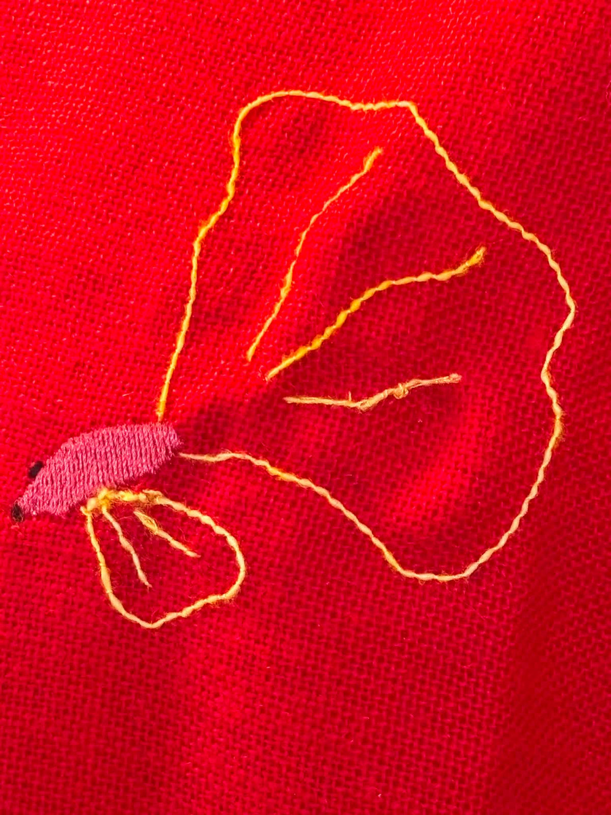 Red Kimono-Inspired Upcycled Jacket – One of a Kind