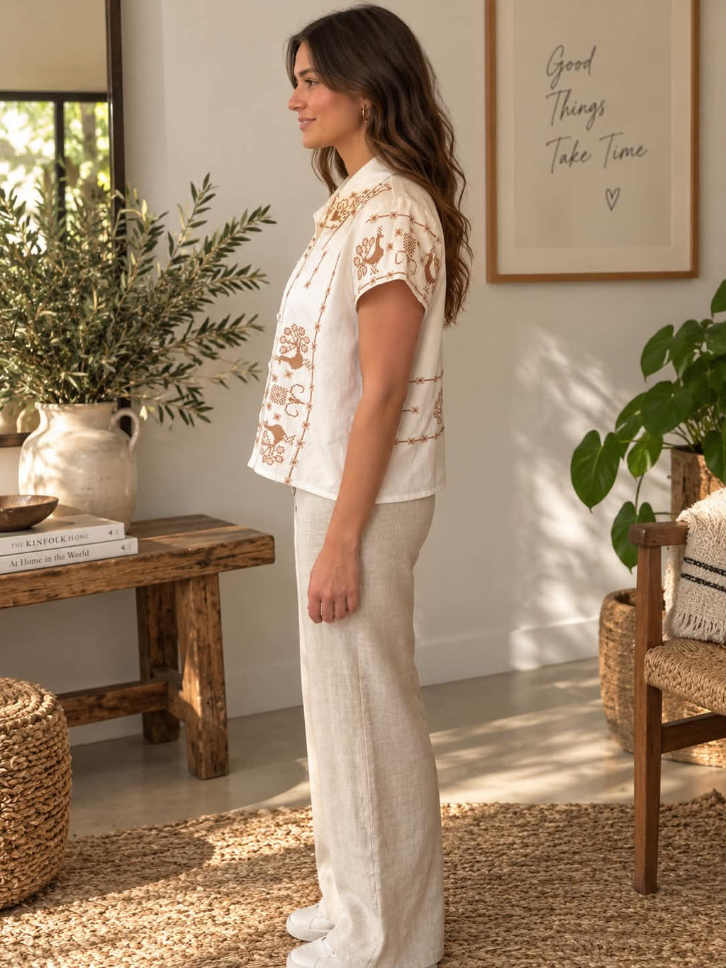 SAYYAS Handmade Upcycled Vintage Embroidered Shirt – One of a Kind