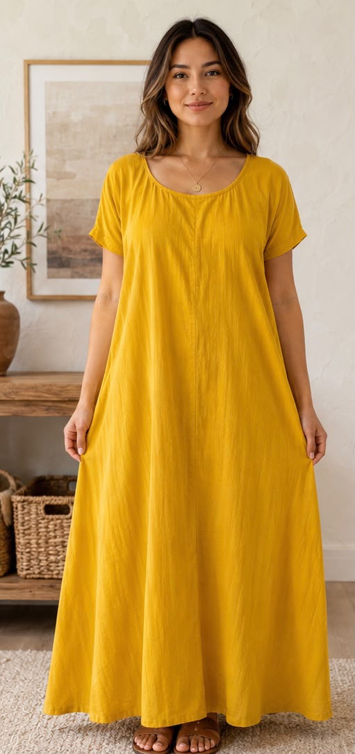 Maxi Dress - Mustard Yellow