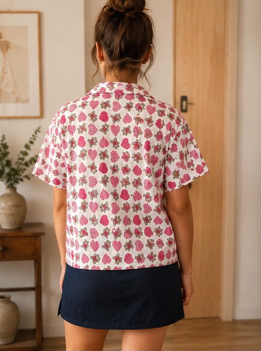 Blouse - Heart & Teddy Bear