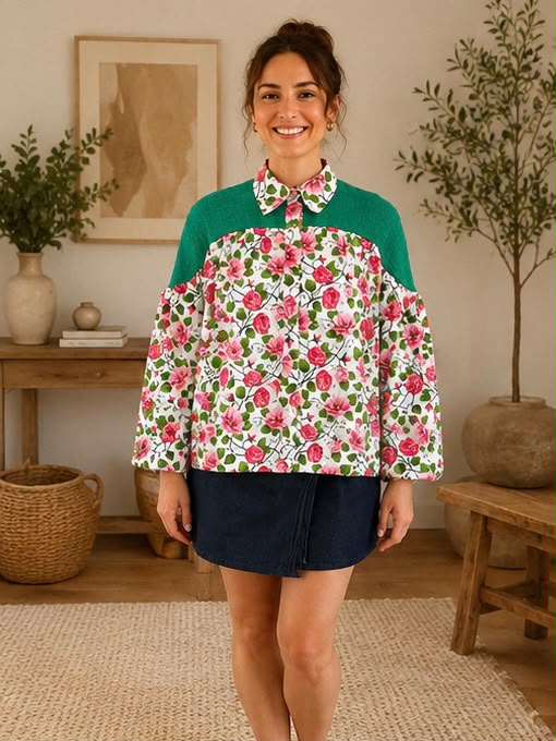 Blouse - Rose print