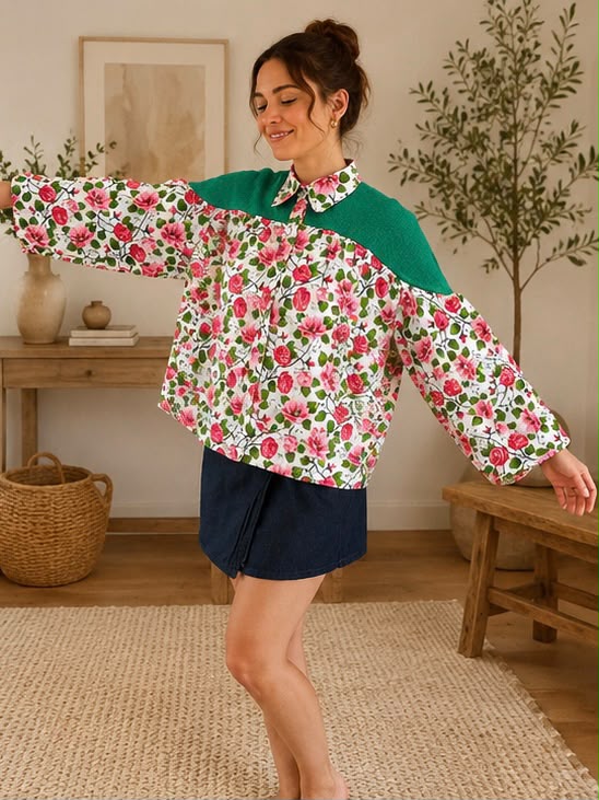 Blouse - Rose print