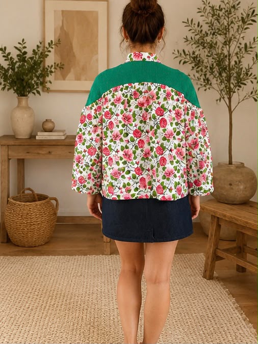 Blouse - Rose print