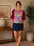 Blouse - Vivid floral print