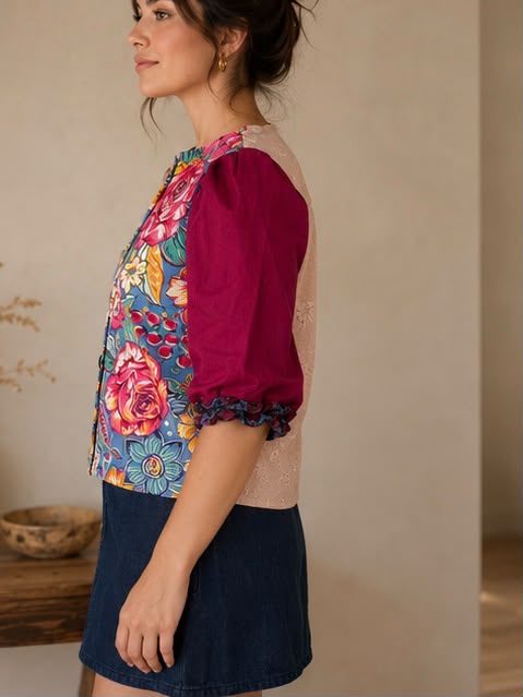 Blouse - Vivid floral print