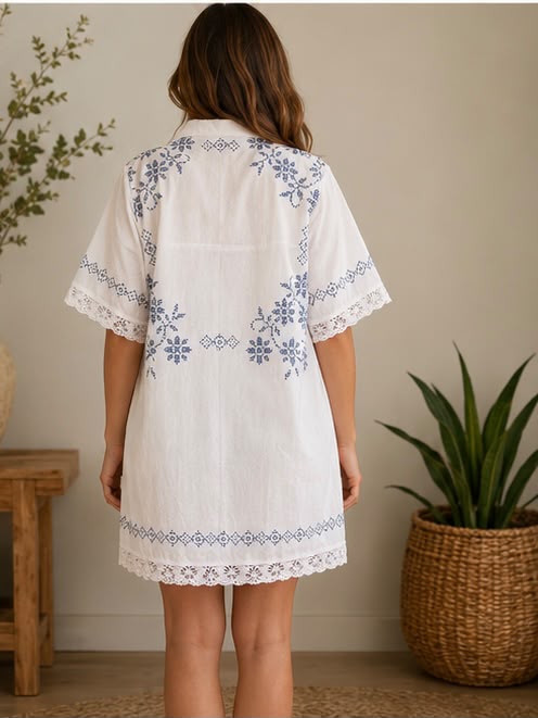 Kimono - Embroidered table cloth