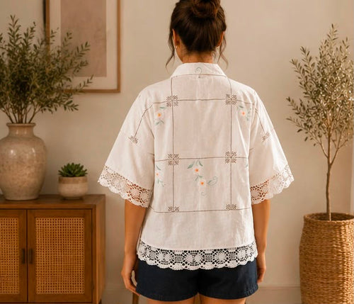 Blouse - Embroidered Tablecloth