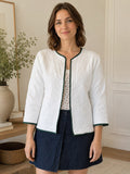 Jacket - White with Green trim
