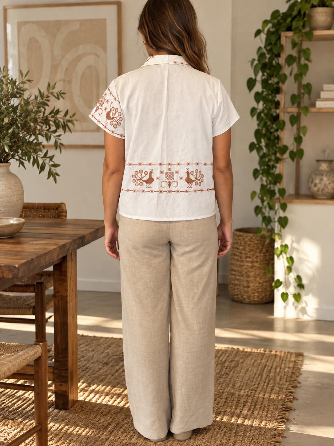 SAYYAS Handmade Upcycled Vintage Embroidered Shirt – One of a Kind