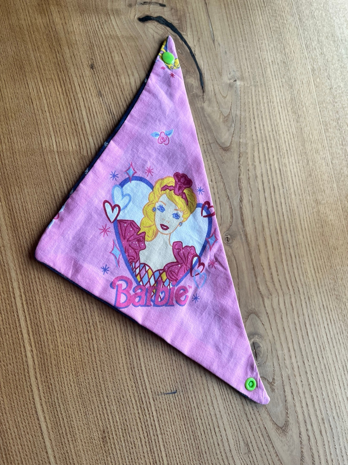 Reversible Pink Barbie-Print & Blue Bandana — main view