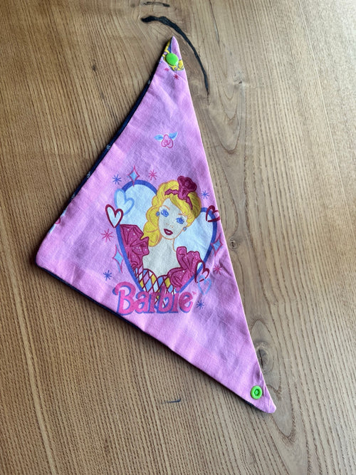 Reversible Pink Barbie-Print & Blue Bandana — main view