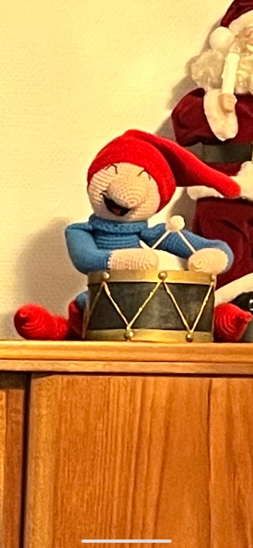 Crocheted Christmas Drummer Figure — main view