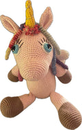 Crocheted Winged Unicorn with Colourful Mane — main view