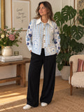 Blue & White Patchwork Shirt — front view
