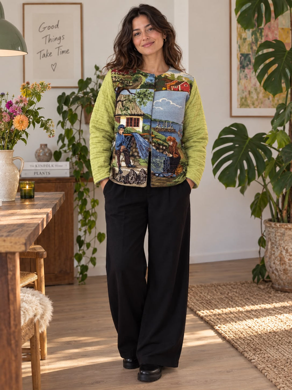 Green Countryside Tapestry Jacket — main view
