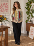 Cream Interior-Scene Tapestry Jacket — main view