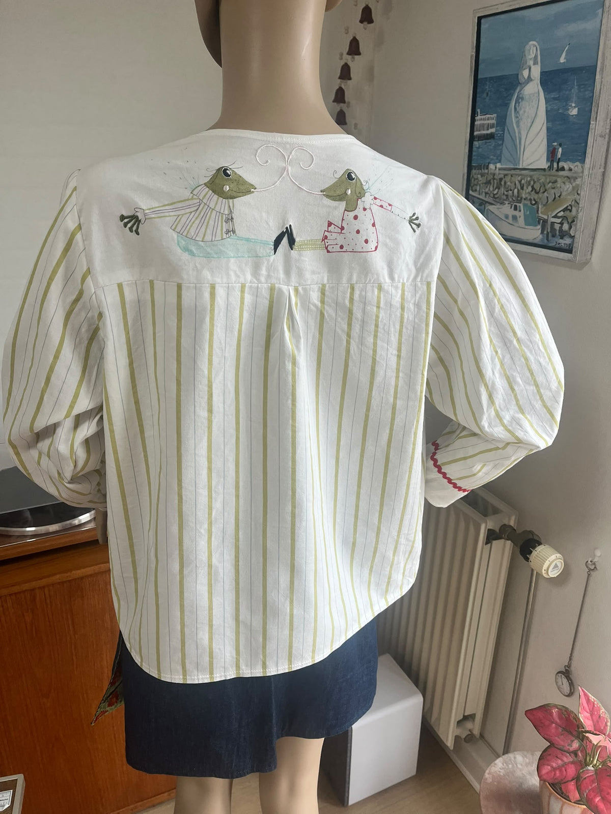 Green Stripe Frog Blouse — detail or additional view