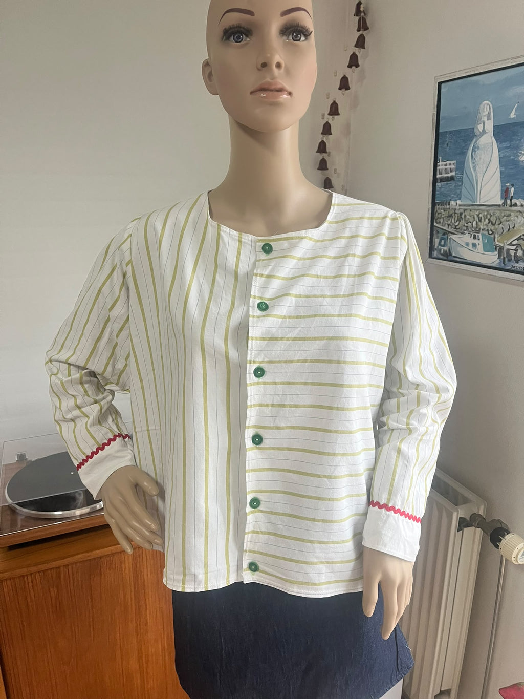 Green Stripe Frog Blouse — main view