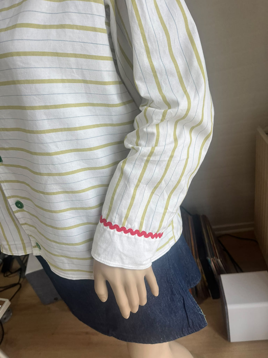 Green Stripe Frog Blouse — detail or additional view